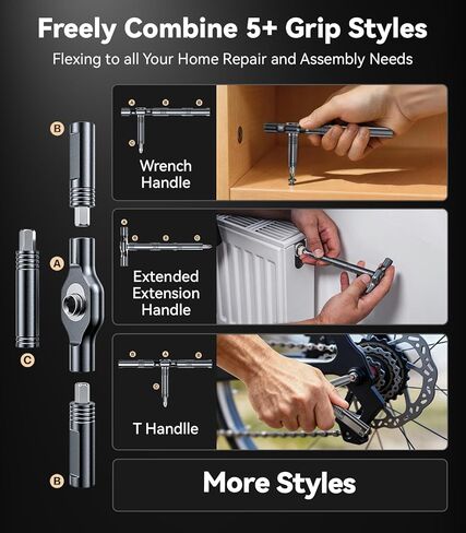 مجموعة مفك براغي بسقاطة مغناطيسية بمقبض 32 في 1، [تجمع بحرية بين 5+ أنماط قبضة] مفك براغي، مجموعات مفاتيح ألين السقاطة، مجموعة أدوات إصلاح للكمبيوتر والدراجات والأثاث والإلكترونيات in Kuwait