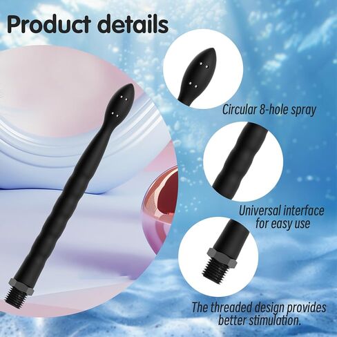 مجموعة حقنة شرجية فاخرة للاستحمام مع خرطوم 59 بوصة وفوهة سيليكون 24 سم مع 8 فتحات - نظام الدوش الشرجي والمهبلي لتنظيف القولون، طقم ري الحقن الشرجية للرجال والنساء in Kuwait