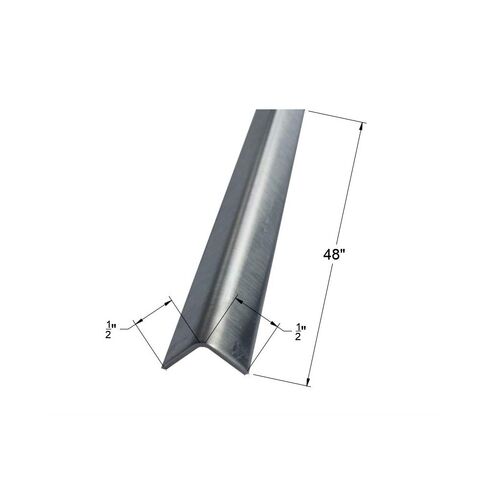 1/2" x 1/2" x 48" Brushed Grade 304 Stainless Steel Corner Angle Guard (1, 20ga) in Kuwait