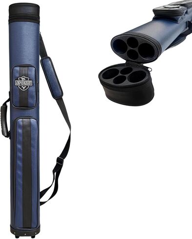 2×2 Oval Hard-Shell Pool Cue Case Premium Waterproof Leather Billiard Carrier with Reinforced Base & Padded Strap in Saudi Arabia