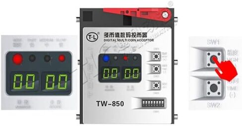 TW-850 Top Entry Multi Coin Acceptor for Vending Machine Multi Ontvangers Digital Coin Acceptor with Wiring in Saudi Arabia