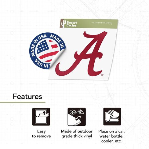 ملصق صبار الصحراء جامعة ألاباما لفة المد الفينيل صائق الكمبيوتر المحمول زجاجة ماء سجل القصاصات السيارة (IND 1) in Kuwait