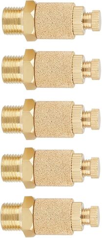 Jeffergarden Brass Speed Control Muffler Adjustable 1/8 NPT Thread 5pcs Set for Pneumatic Tools Machines Noise Reduction Air Exhaust in Kuwait
