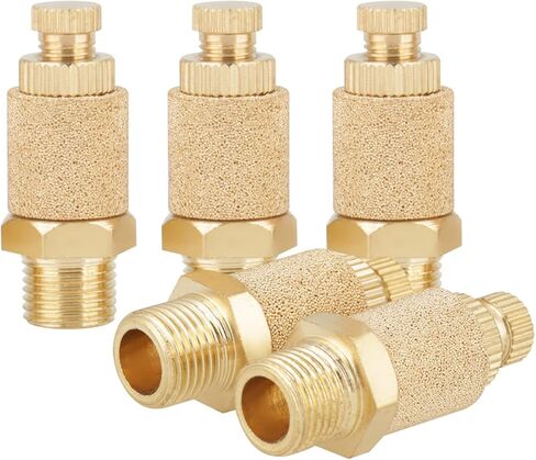 Jeffergarden Brass Speed Control Muffler Adjustable 1/8 NPT Thread 5pcs Set for Pneumatic Tools Machines Noise Reduction Air Exhaust in Kuwait