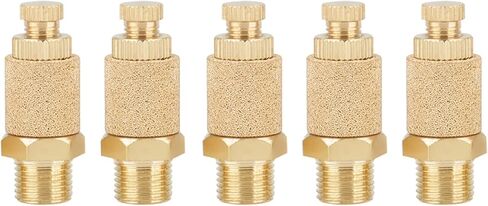 Jeffergarden Brass Speed Control Muffler Adjustable 1/8 NPT Thread 5pcs Set for Pneumatic Tools Machines Noise Reduction Air Exhaust in Kuwait