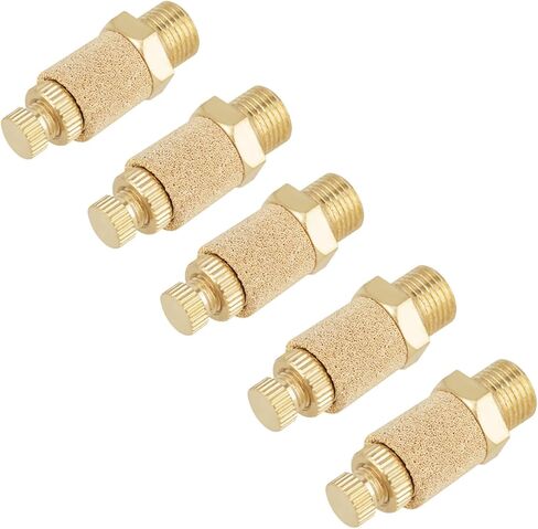 Jeffergarden Brass Speed Control Muffler Adjustable 1/8 NPT Thread 5pcs Set for Pneumatic Tools Machines Noise Reduction Air Exhaust in Kuwait