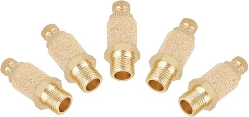 Jeffergarden Brass Speed Control Muffler Adjustable 1/8 NPT Thread 5pcs Set for Pneumatic Tools Machines Noise Reduction Air Exhaust in Kuwait