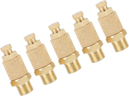 Jeffergarden Brass Speed Control Muffler Adjustable 1/8 NPT Thread 5pcs Set for Pneumatic Tools Machines Noise Reduction Air Exhaust in Kuwait