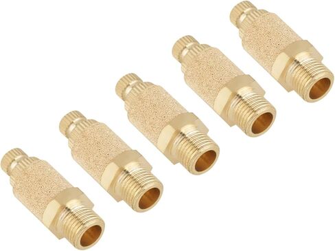 Jeffergarden Brass Speed Control Muffler Adjustable 1/8 NPT Thread 5pcs Set for Pneumatic Tools Machines Noise Reduction Air Exhaust in Kuwait
