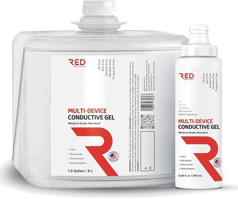 Conductive Gel for Facial, RF & Beauty Devices – Ultra-Hydrating, Long-Lasting, 96% Organic, Hypoallergenic Leave-On Formula – Pro-Grade Performance – Made in USA – 5L Cube+8.45 fl oz Bottle in Saudi Arabia