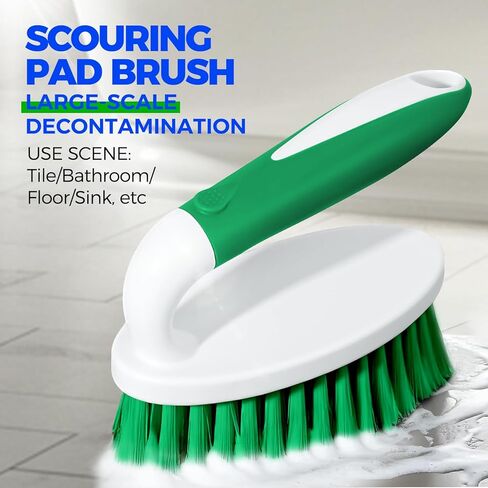 Holikme Cleaning Brush Set for Household Use, Scrub Brush, Kitchen Brush, Tile Lines Brush for Bathroom, Floor, Tub, Shower and Kitchen Surface (Green) in Saudi Arabia