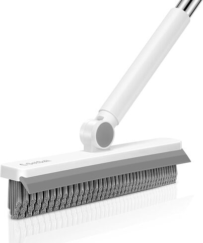 SetSail Grout Cleaner Brush with Long Handle, V-Shaped Floor Scrub Brush Swivel Grout Brush Stiff Bristle Floor Grout Scrubber for Bathroom, Tile Line, Crevice, Kitchen, Wall, Deck, Garage, White Grey in Saudi Arabia