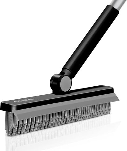 فرشاة تنظيف الجص سيت سيل بمقبض طويل، فرشاة تنظيف الأرضيات على شكل حرف V، فرشاة دوارة للجص، فرشاة تنظيف الجص ذات شعيرات خشنة للحمام، خط البلاط، الشقوق، المطبخ، الجدار، السطح، المرآب، أبيض رمادي in Kuwait