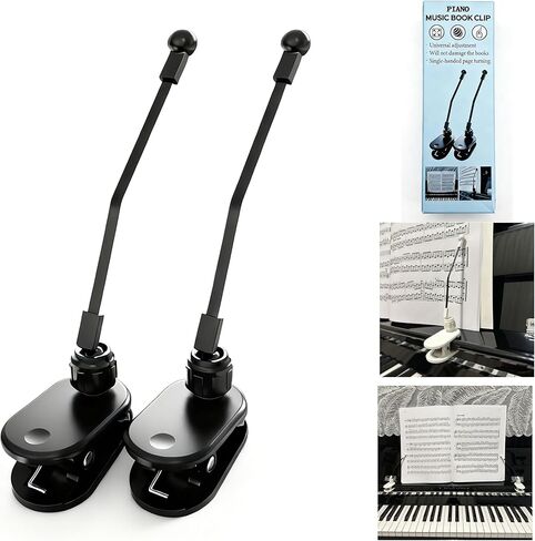 Piano Music Book Clip Universal Adjustment Sheet Music Clip Page Holder Music Score Holder For Piano WN025-Black Color in Saudi Arabia