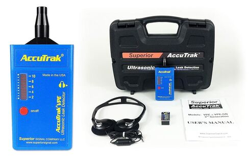 Superior AccuTrak VPE BASIC Ultrasonic Leak Detector Basic Kit, Includes VPE Leak Detector, Headset, Battery, Hard Case in Saudi Arabia