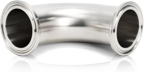 2 Pack 1.5" Tube ID Sanitary Ferrule Elbow, 90 Degree Elbow with 4 Silicone Gaskets, 304 Stainless Steel Sanitary Pipe Fitting, Tri Clamp Fitting Ferrule OD 2"/50 mm for Plumbing, Easy Install in Kuwait