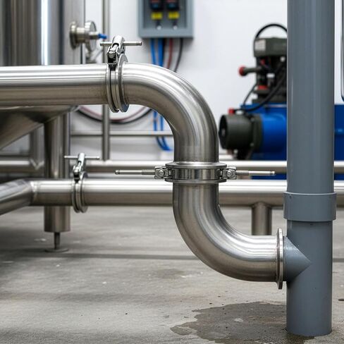 2 Pack 1.5" Tube ID Sanitary Ferrule Elbow, 90 Degree Elbow with 4 Silicone Gaskets, 304 Stainless Steel Sanitary Pipe Fitting, Tri Clamp Fitting Ferrule OD 2"/50 mm for Plumbing, Easy Install in Kuwait