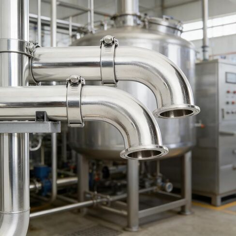 2 Pack 1.5" Tube ID Sanitary Ferrule Elbow, 90 Degree Elbow with 4 Silicone Gaskets, 304 Stainless Steel Sanitary Pipe Fitting, Tri Clamp Fitting Ferrule OD 2"/50 mm for Plumbing, Easy Install in Kuwait