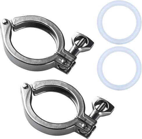 2 حزمة من الفولاذ المقاوم للصدأ 304 ثلاثي المشبك مع 2 قطعة حشية من السيليكون، دبوس واحد عالي التحمل ثلاثي المشبك مع حلقة عامة لجوز الجناح (2.5 بوصة - 2 حزمة) in Kuwait