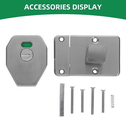 قفل باب الحمام من الفولاذ المقاوم للصدأ مع مؤشر شاغر، مزلاج خصوصية عالي التحمل لأبواب تقسيم الحمامات العامة، قفل مسمار كشك الحمام in Kuwait