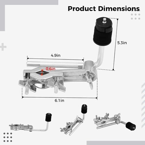 Adjustable Metal Cymbal Extension Arm With Clamp, L Rod For Drum Set, Quick-Release Nut, Boom Extension Arm For Enhanced Performance in Saudi Arabia