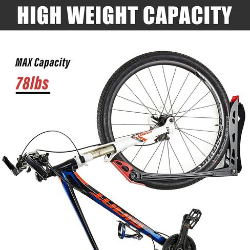 رف الدراجة الدوار من Wallmaster BIKEPAL، شماعة تخزين عمودية للدراجة مثبتة على الحائط، موفرة للمساحة للمنزل والمرآب، 4 عبوات in Kuwait