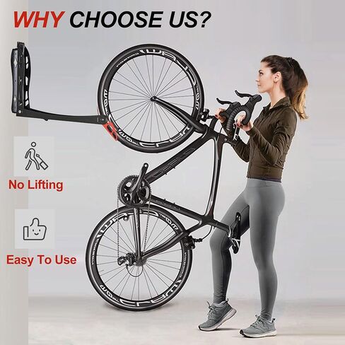 رف الدراجة الدوار من Wallmaster BIKEPAL، شماعة تخزين عمودية للدراجة مثبتة على الحائط، موفرة للمساحة للمنزل والمرآب، 4 عبوات in Kuwait