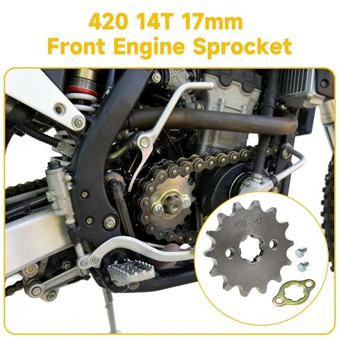 HIAORS 420 14T 17mm Motorcycle Front Engine Sprocket for 50cc 70cc 110cc 125cc 140cc 160cc Honda HONDA Z50 CT70 Speed Mini Bike TaoTao Roketa Coolster Sunl Lifan Chinese ATV Quad Dirt Bike in Kuwait