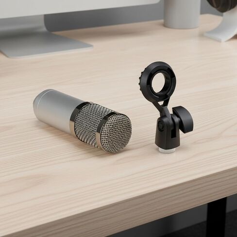 Microphone Holder for Mic Stand Condenser Mic Shock Mount Standard Interface Thread Compatible with Stand Devices with 3/8 Conversion for 0.9-Inch Shockproof Microphone Stands in Saudi Arabia