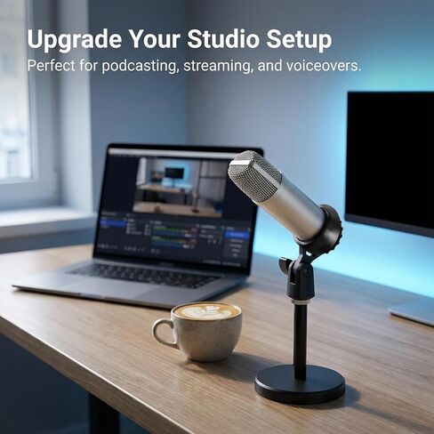 Microphone Holder for Mic Stand Condenser Mic Shock Mount Standard Interface Thread Compatible with Stand Devices with 3/8 Conversion for 0.9-Inch Shockproof Microphone Stands in Saudi Arabia