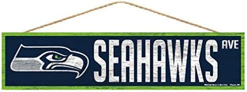 تصميم Wincraft NFL Seattle Seahawks SignWood Avenue، لون الفريق، 4x17 in Saudi Arabia