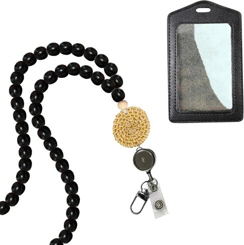 Designer Cute Beaded Teacher Lanyard with ID Holder Retractable Breakaway Badge Lanyards for ID Badges for Women Cute in Kuwait