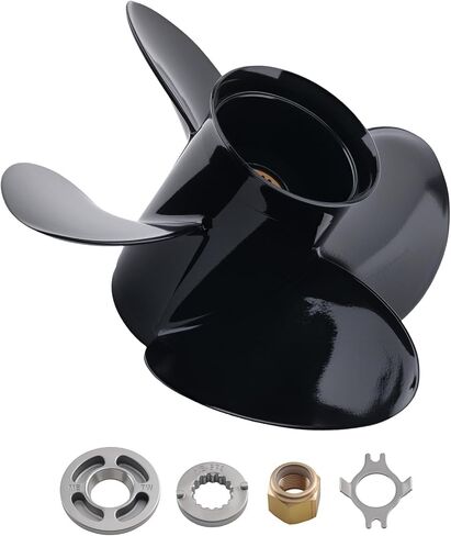 maxpeedingrods 4 شفرات 13 × 17 مروحة قارب من الألومنيوم لمحركات الزئبق 40 50 60 65 70 75 80 90 100 115 125 140HP 15 أسنان خددية، RH، الأجزاء رقم # 48-8M8026590 in Kuwait