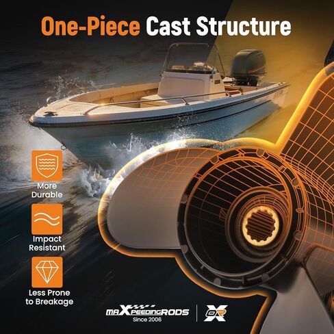 maxpeedingrods 4 شفرات 13 × 17 مروحة قارب من الألومنيوم لمحركات الزئبق 40 50 60 65 70 75 80 90 100 115 125 140HP 15 أسنان خددية، RH، الأجزاء رقم # 48-8M8026590 in Kuwait