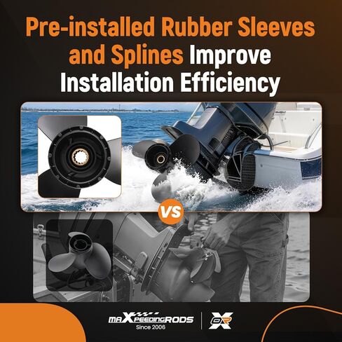 maxpeedingrods 4 شفرات 13 × 17 مروحة قارب من الألومنيوم لمحركات الزئبق 40 50 60 65 70 75 80 90 100 115 125 140HP 15 أسنان خددية، RH، الأجزاء رقم # 48-8M8026590 in Kuwait