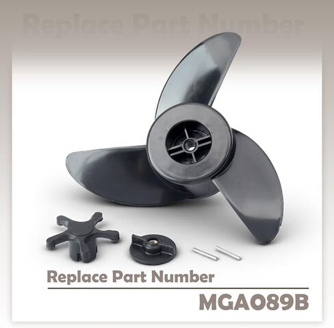 MGA089B مروحة محرك التصيد ذات 3 شفرات متوافقة مع MotorGuide R3 55lb W55 Xi5 36v 75 نماذج لاسلكية، لMachete III أسود بقطر 3.5 بوصة in Saudi Arabia