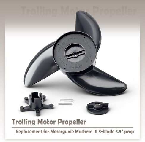 MGA089B مروحة محرك التصيد ذات 3 شفرات متوافقة مع MotorGuide R3 55lb W55 Xi5 36v 75 نماذج لاسلكية، لMachete III أسود بقطر 3.5 بوصة in Saudi Arabia