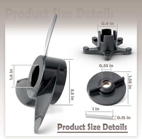 MGA089B مروحة محرك التصيد ذات 3 شفرات متوافقة مع MotorGuide R3 55lb W55 Xi5 36v 75 نماذج لاسلكية، لMachete III أسود بقطر 3.5 بوصة in Saudi Arabia