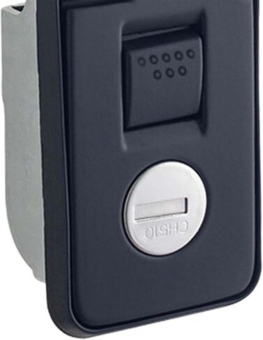 قفل مزلاج ضغط، سبيكة زنك مع 2 مفتاح مزلاج تثبيت على الزناد، مزلاج رافعة دافق للشاحنة، البحرية، عربة سكن متنقلة، صندوق تخزين، أسود، 8.5 سم × 4 سم in Kuwait