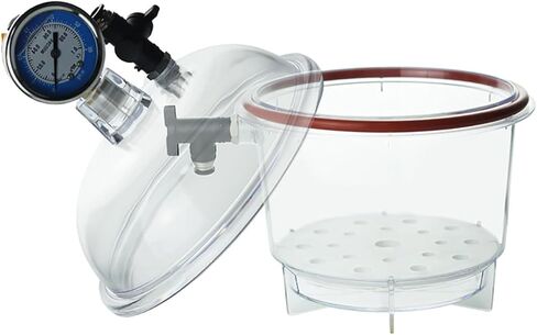 COYEUX PC Vacuum Desiccator, 150mm Lab Dryer Jar, with Double Vacuum Valve & Pressure Gauge, Silicone Seal, for Enhanced Durability in Kuwait
