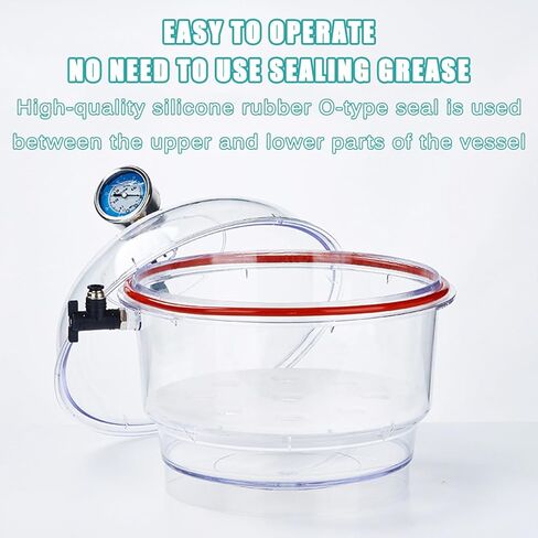 COYEUX PC Vacuum Desiccator, 150mm Lab Dryer Jar, with Double Vacuum Valve & Pressure Gauge, Silicone Seal, for Enhanced Durability in Kuwait