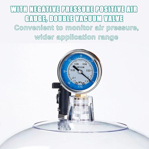 COYEUX PC Vacuum Desiccator, 150mm Lab Dryer Jar, with Double Vacuum Valve & Pressure Gauge, Silicone Seal, for Enhanced Durability in Kuwait