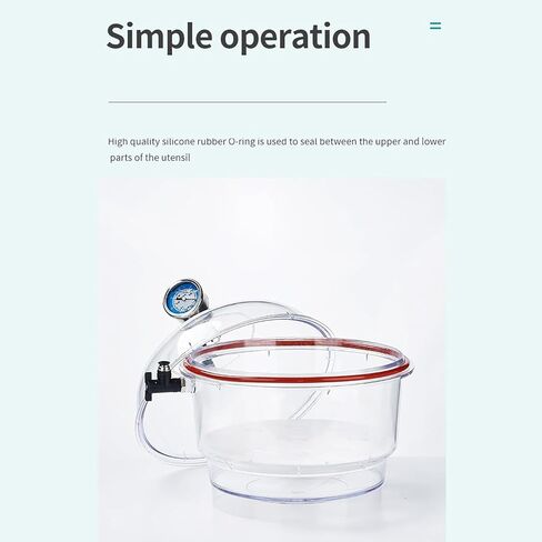 COYEUX PC Vacuum Desiccator, 150mm Lab Dryer Jar, with Double Vacuum Valve & Pressure Gauge, Silicone Seal, for Enhanced Durability in Kuwait