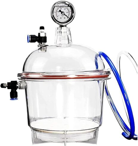 COYEUX Polycarbonate Vacuum Desiccator, 150mm Lab Vacuum Desiccator, with Air Meter and Double Valve, for Research Vacuum Drying Storage in Kuwait