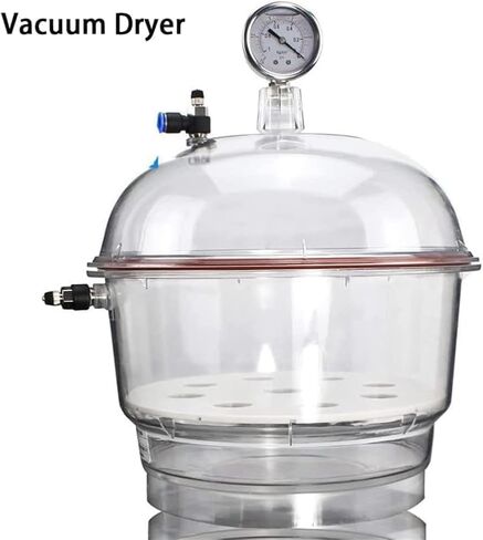COYEUX Polycarbonate Vacuum Desiccator, 150mm Lab Vacuum Desiccator, with Air Meter and Double Valve, for Research Vacuum Drying Storage in Kuwait