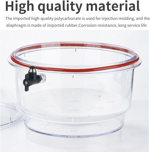 COYEUX Vacuum Desiccator, 250MM Acrylic Lab Dryer Jar, with Double Valves, Pressure Gauge, Polycarbonate Plastic Sealed Jar, for Vacuum Drying and Storage in Kuwait