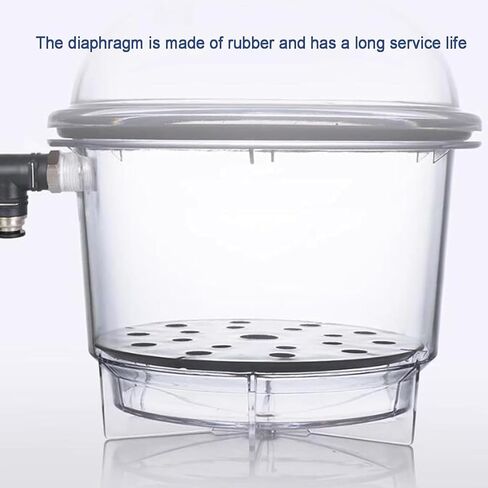 COYEUX 250MM Lab Vacuum Desiccator, High Transparency Clear Drying Bottle, with Pressure Gauge, Silicone Sealing Ring, Dual Valve, for Vacuum Storage in Kuwait