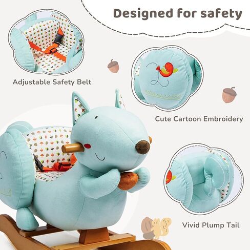 labebe Baby Rocking Horse with Seat Belt,Ride Unicorn Bouncer for Kid 6 Month -3 Years,Stuffed Animal Rocker,Riding Toy for Baby Girls, Nursery Birthday Gift in Kuwait