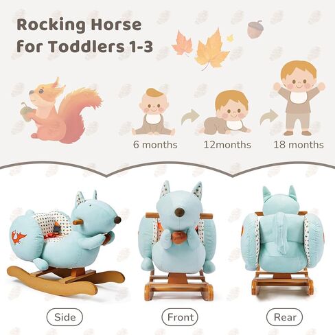 labebe Baby Rocking Horse with Seat Belt,Ride Unicorn Bouncer for Kid 6 Month -3 Years,Stuffed Animal Rocker,Riding Toy for Baby Girls, Nursery Birthday Gift in Kuwait