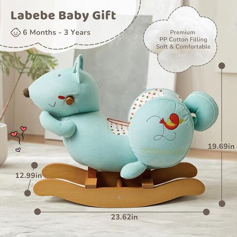 labebe Baby Rocking Horse with Seat Belt,Ride Unicorn Bouncer for Kid 6 Month -3 Years,Stuffed Animal Rocker,Riding Toy for Baby Girls, Nursery Birthday Gift in Kuwait